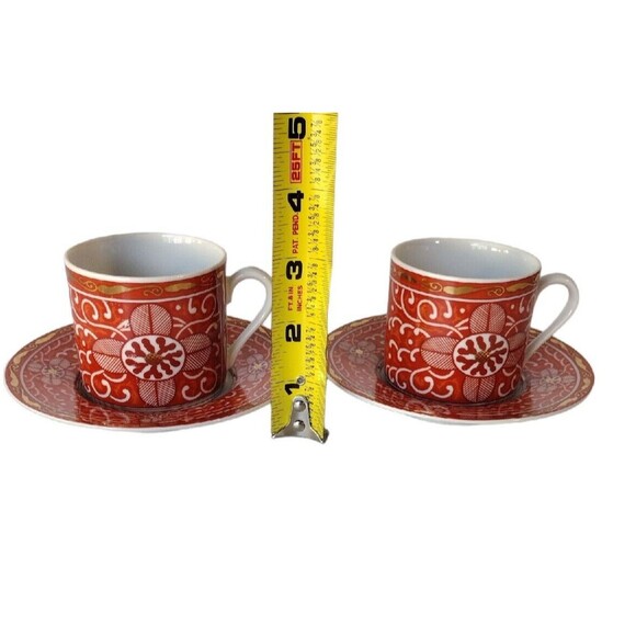 Vintage George Briard Imperial Brocade Demitasse Cup & Saucer Porcelain Set of 2 - Picture 8 of 8